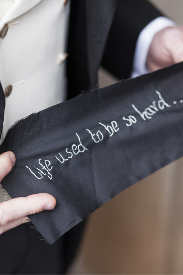 hand crafted wedding detail groom