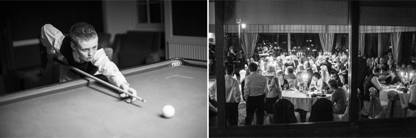 playing pool and chatting  