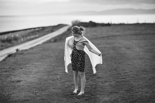 girl outside crear wedding venue