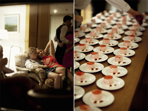 guests and desserts during wedding