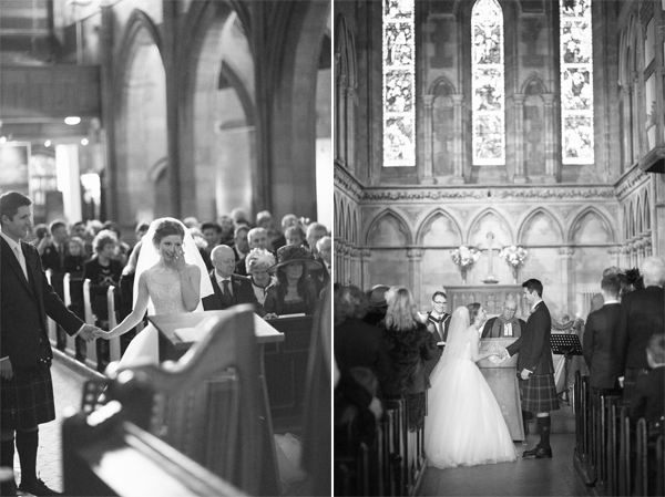 bride emotional and laughing during wedding