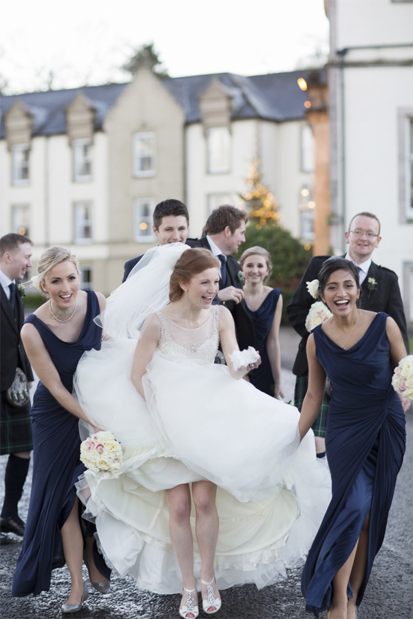 cameron house wedding photos bridal party candid shot 