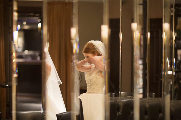 bride view in the mirrors