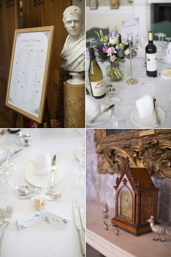 weddingg details at Blairquhan Castle