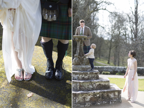 weddign shoes and guests playing at Blairquhan Castle wedding