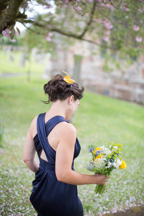 bridesmate walking down to ceremony