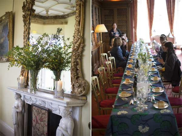 interior of oxenford castle during wedding near edinburgh