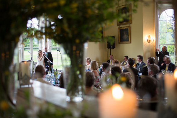 bride and groom doing a wedding speech at oxenford castle