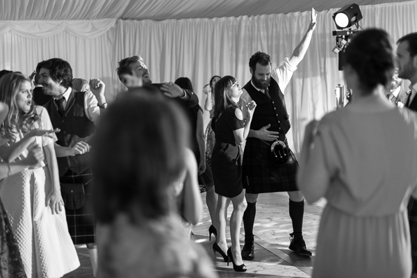 guest dancing during wedding 