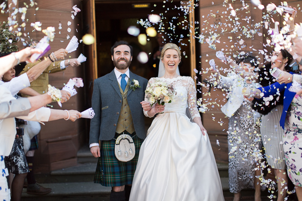 fotogenic of scotland bride and groom confetti shot 