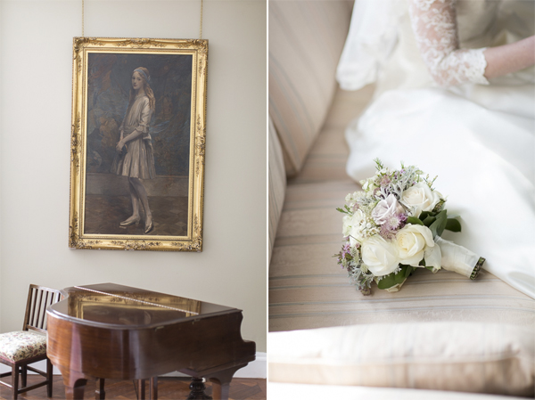 wedding flowers and piano at boturich castle