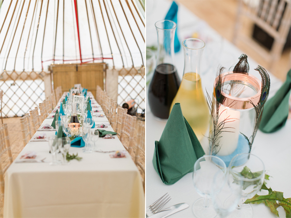 inside weddign tipi tent, tables and details
