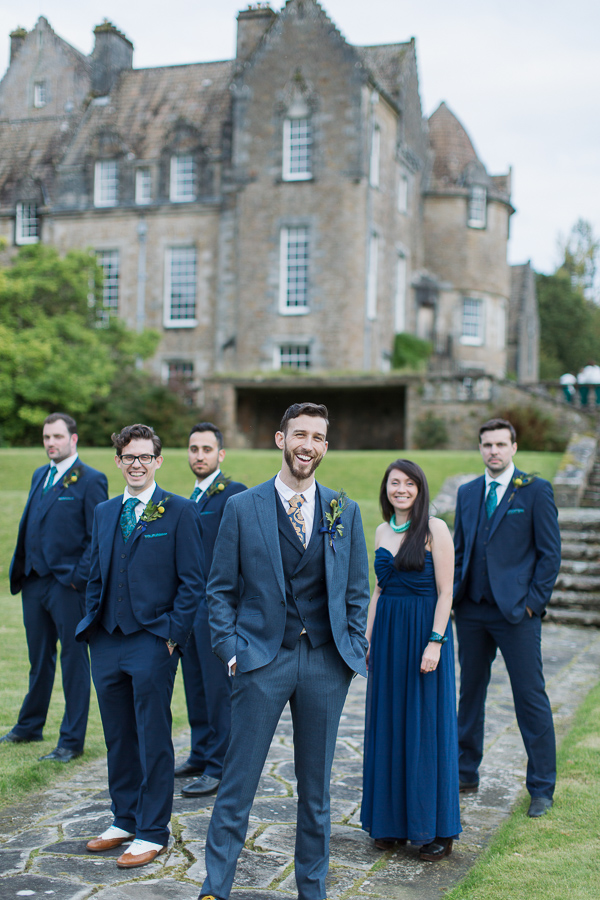 grooms party standing at ardkinglas