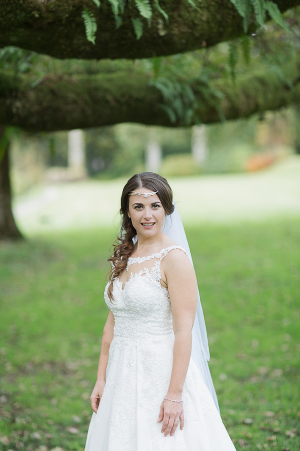 bride portriat looking directly at photographer, glasgow scotland