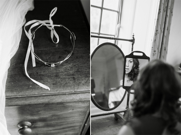 weddign crown head piece bridesmate getting ready