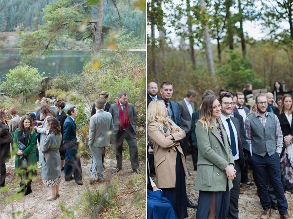 weddign guests from london on a ceremony on loch eck in scotland