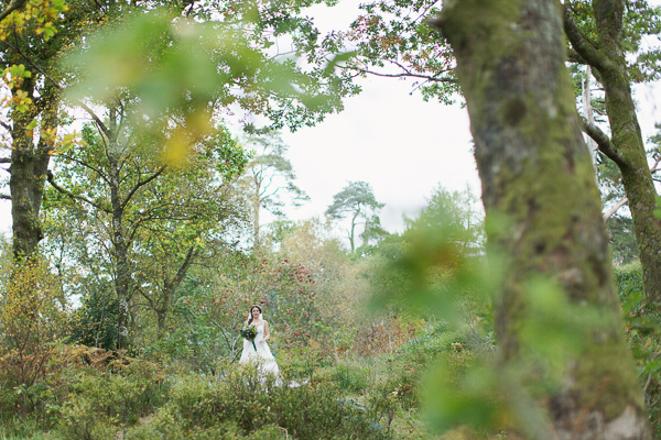 brdie walkng down to ceremony on loch beach
