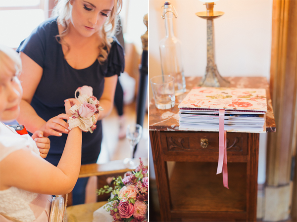 flower hand pieces and wedding scrapbook