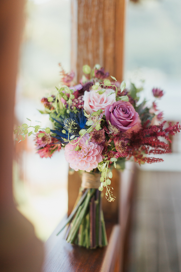 flower bouquet on balcony