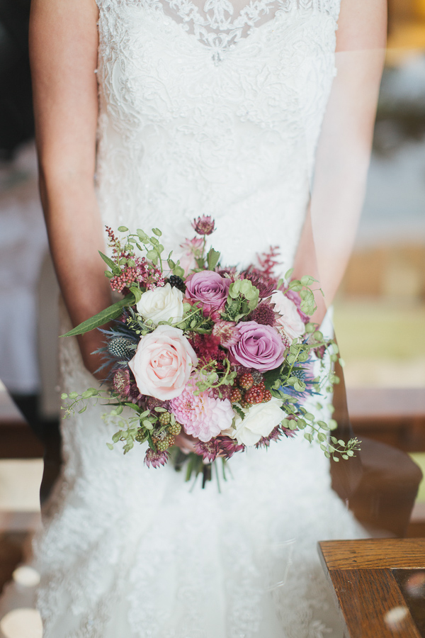 bride with flowers