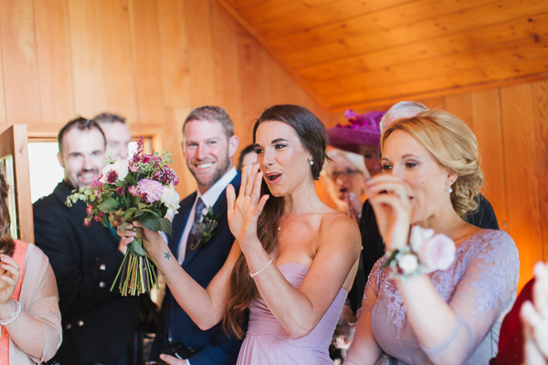 wedding guests at tree house