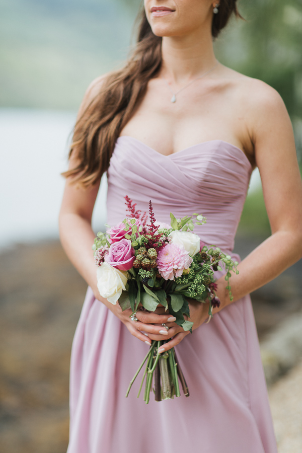 bridesmate holding flowers
