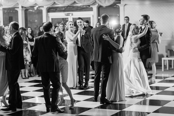 wedding guests on a dance floor mar hall glasgow