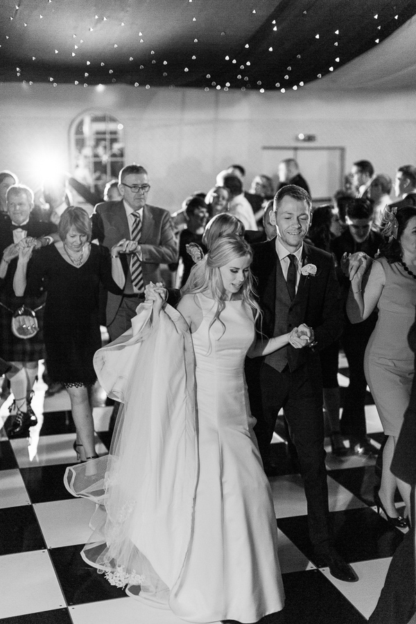 married couple at the evening reception dancing mar hall scotland