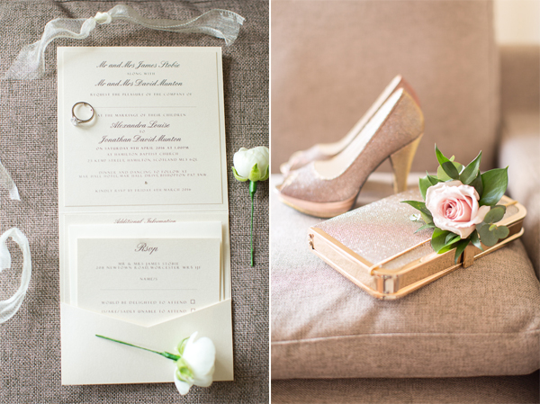 wedding invitation for a wedding in mar hall scotland 