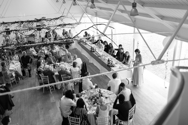 bridesmate speaking during wedding speeches