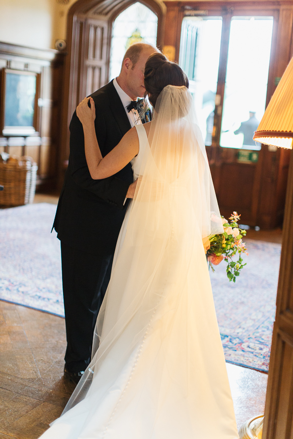 bride and groom kissing
