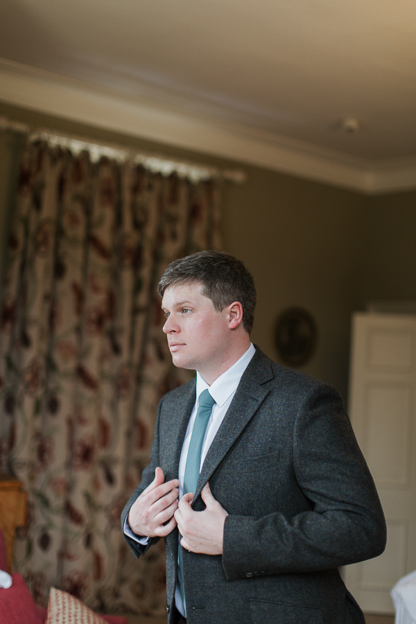 groom getting ready at cromlix 