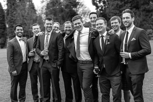 grooms friends at the wedding cromlix house 