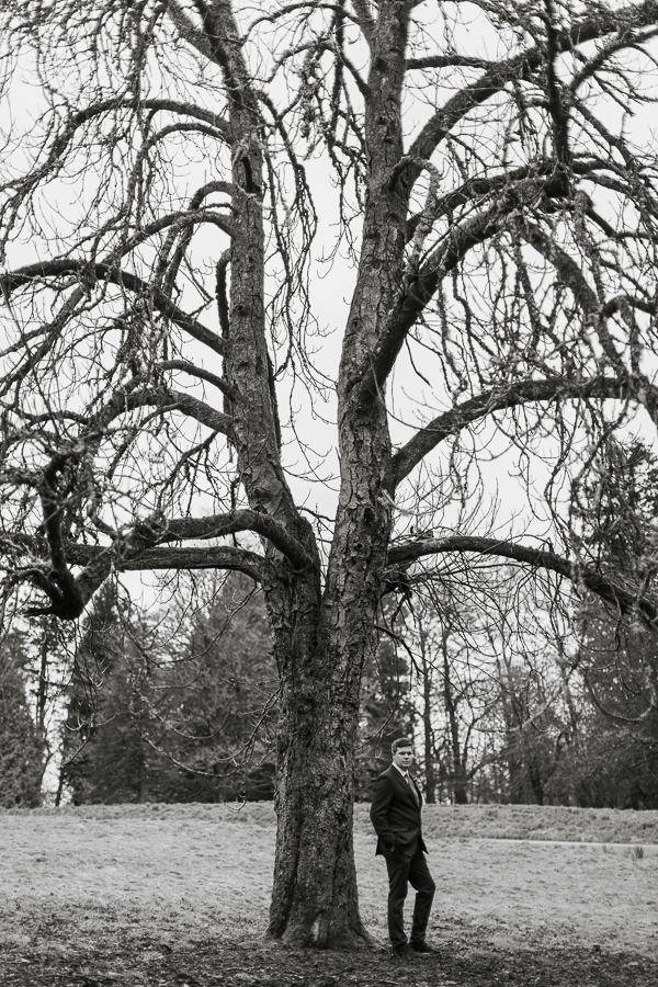groom black and white shot cromlix house 