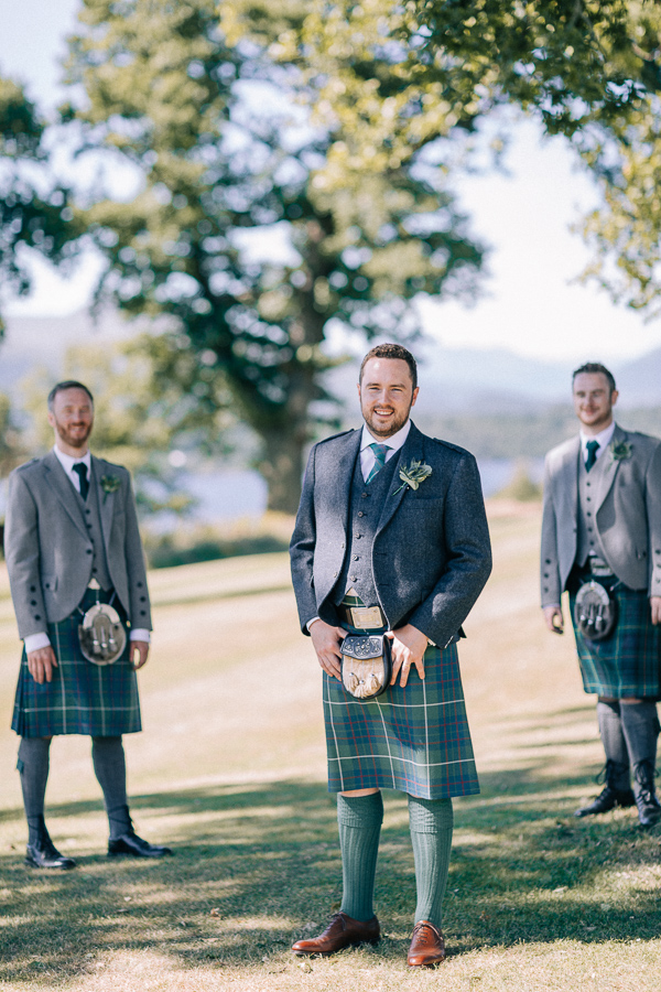 groom and his grooms party loch lomond 