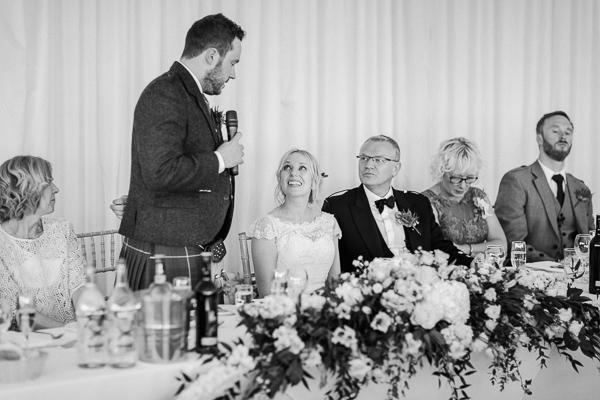 grooms speech at the wedding loch lomond 