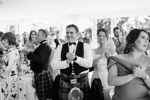 guests welcoming bride and groom loch lomond 