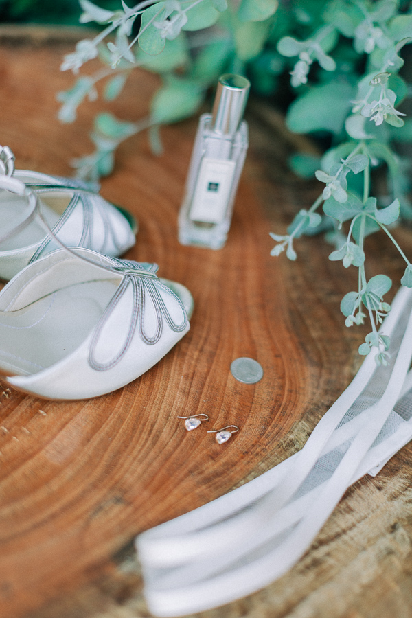 wedding shoes and perfumes for a wedding 