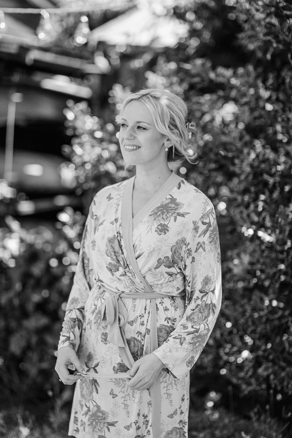 bride in her dressing gown