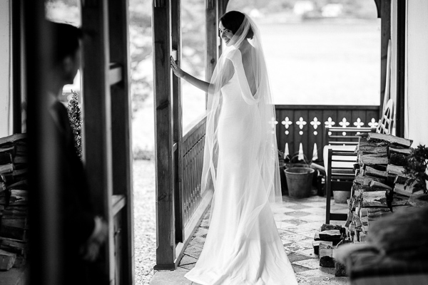 wedding photos the lodge on loch goil scotland bride smiling at groom