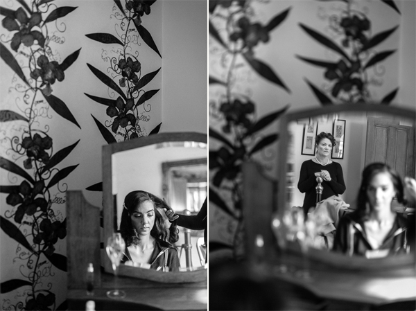 mother looking at her daughter during wedding preparations scotland