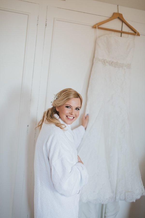 bride with her wedding dress