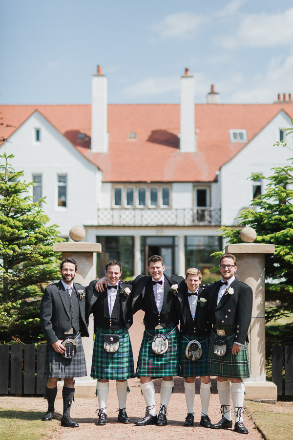 groom and his friends at the ayrshire wedding venue