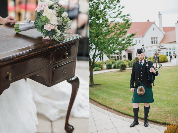 flower and piper at wedding in scotland