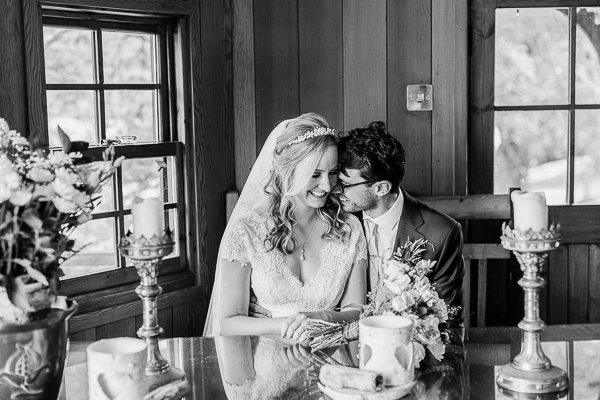 newlyweds laughing together the lodge on loch goil scotland