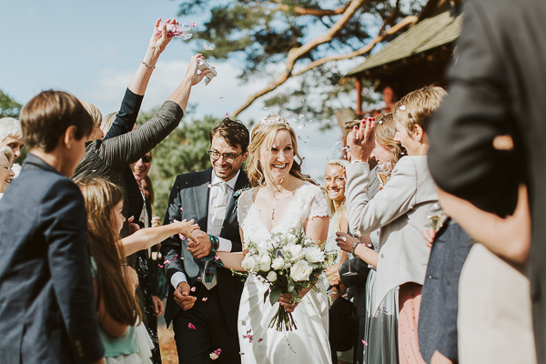 confetti at the lodge on loch goil scotland wedding 