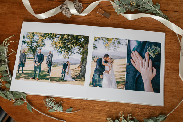 wedding albums from Glasgow Scotland boturich castle