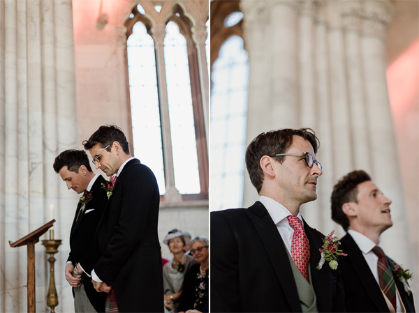 groom and bestman waiting at ceremony