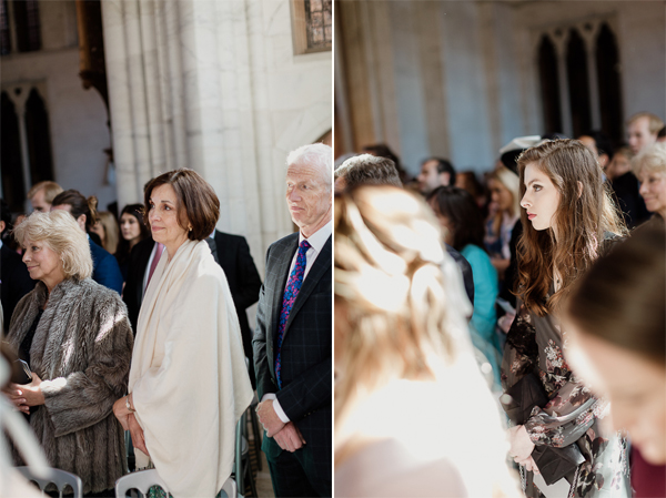 guests standing at wedding ceremony