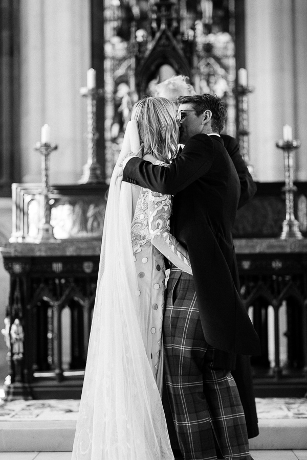 first kiss during church of scotland ceremony isle of bute